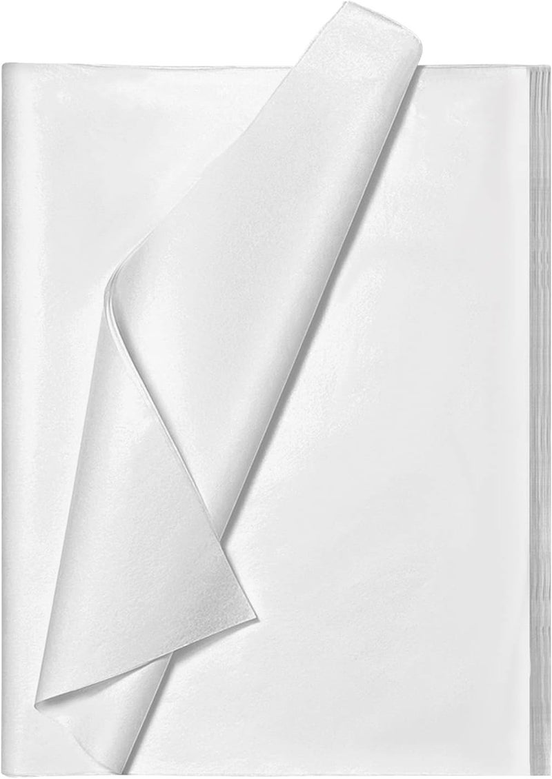 Bobobag 50 Sheets 20''X28'' Full Size White Tissue Paper Bulk for Gift Bags Gift Wrapping Weddings Birthday Showers Arts Craft Party Decoration - Image 1
